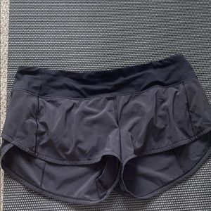 Black lulu running shorts